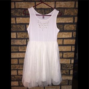 Total Girl 16 Regular Cream Tank Dress with Tule